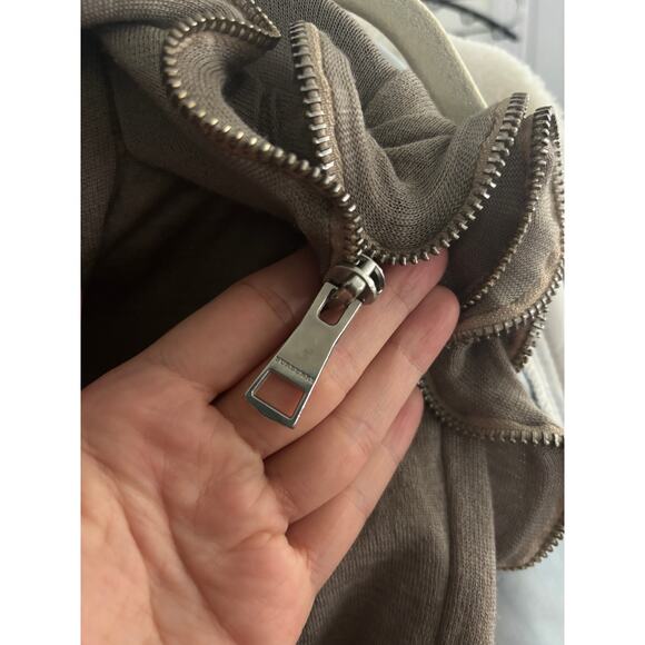 Vintage Burberry Ruffle Zip Sweater Merino Wool Silk S - Picture 7 of 12